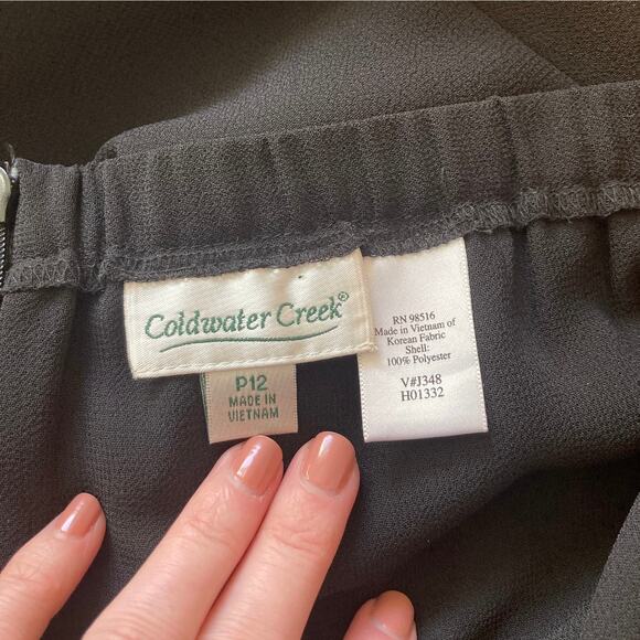 Coldwater Creek Black Chiffon Trousers, Size 12P - Picture 4 of 5